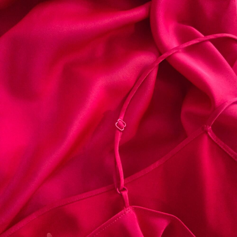 J. Crew Gwyneth Neon Fuchsia Luster Charmeuse Slip Dress Midi NWT 18 90s - Picture 3 of 5